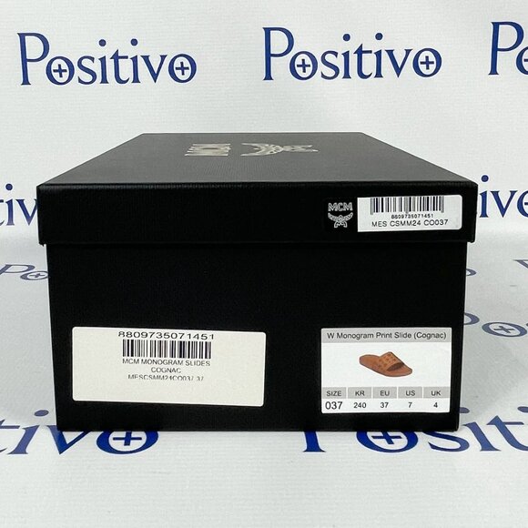 MCM Womens Cognac Monogram Print Rubber Slides US 7 EU 37 - Picture 7 of 7